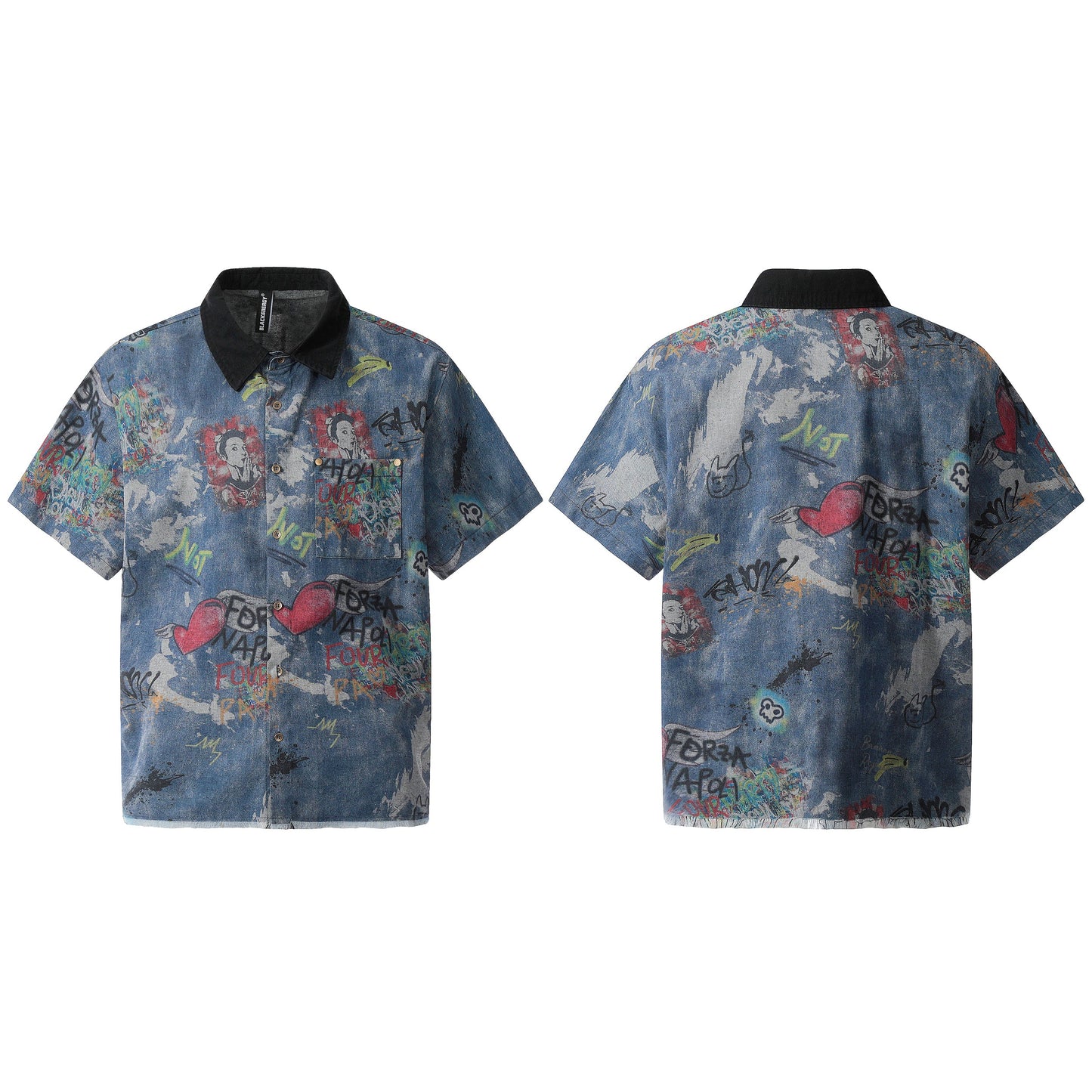 Vintage Graffiti | Denim Shirt - Luxuryurbanwear