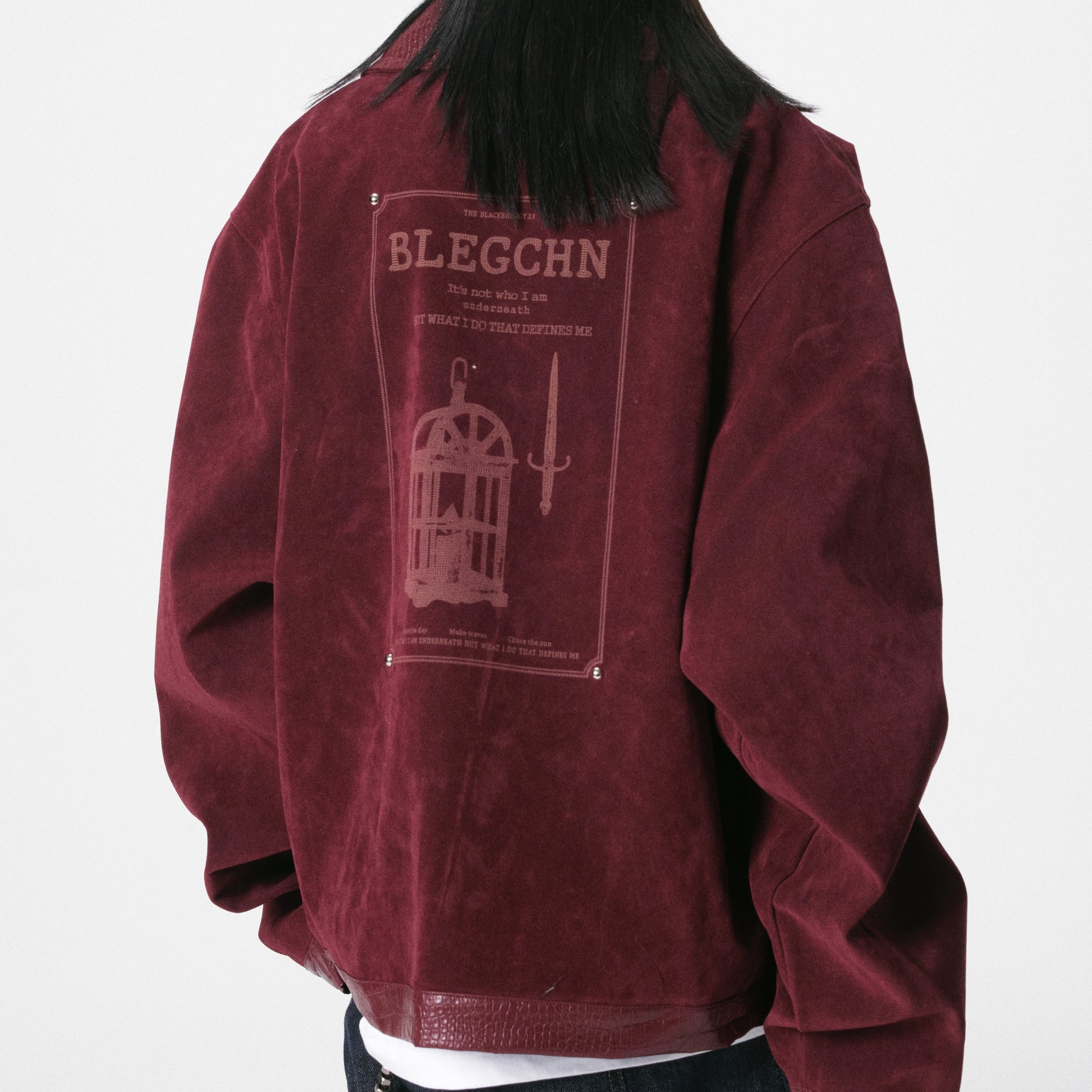 Studded Suede Croc | Motorcycle Jacket - Luxuryurbanwear