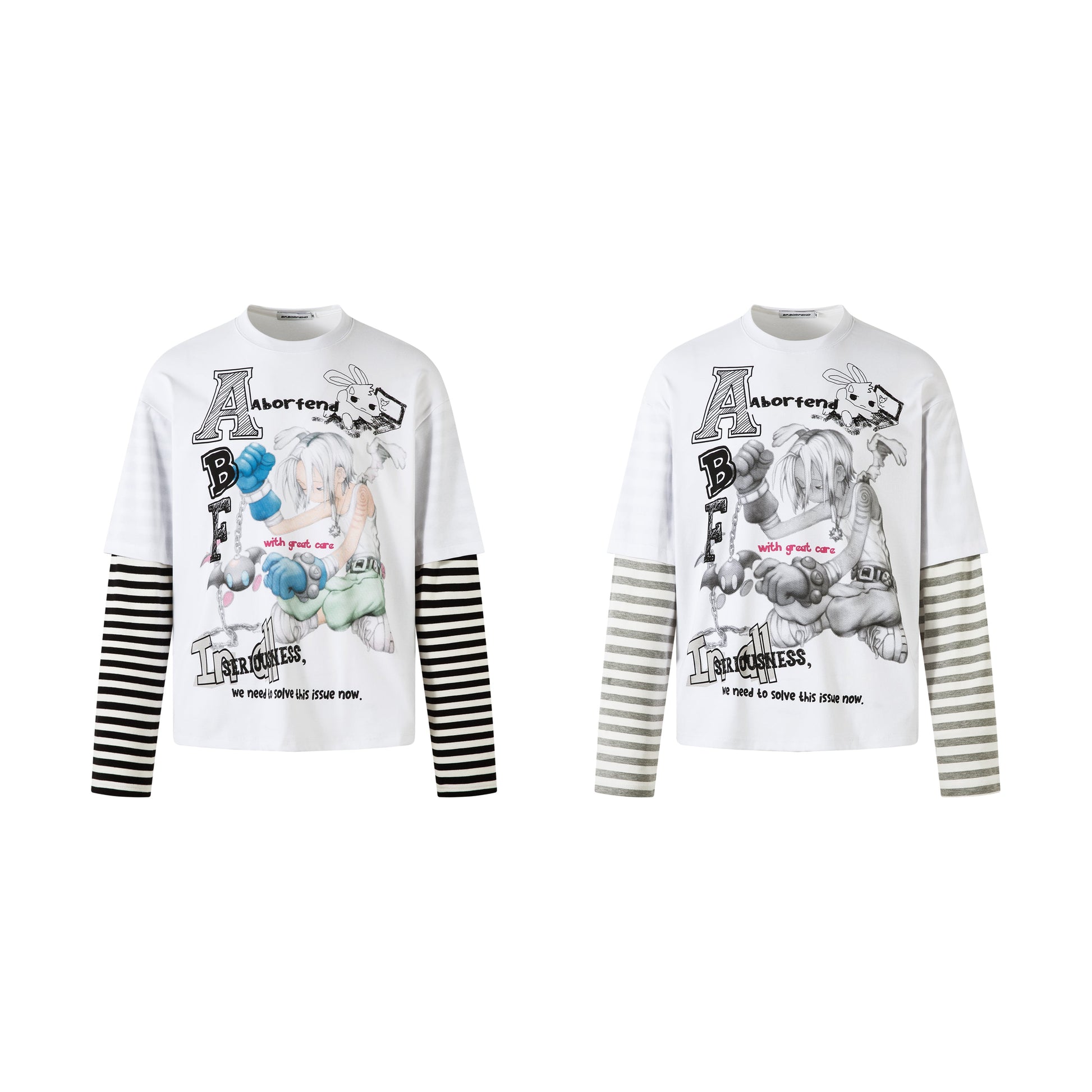 Street Anime Cartoon | Stripe Sweatshirt - Luxuryurbanwear