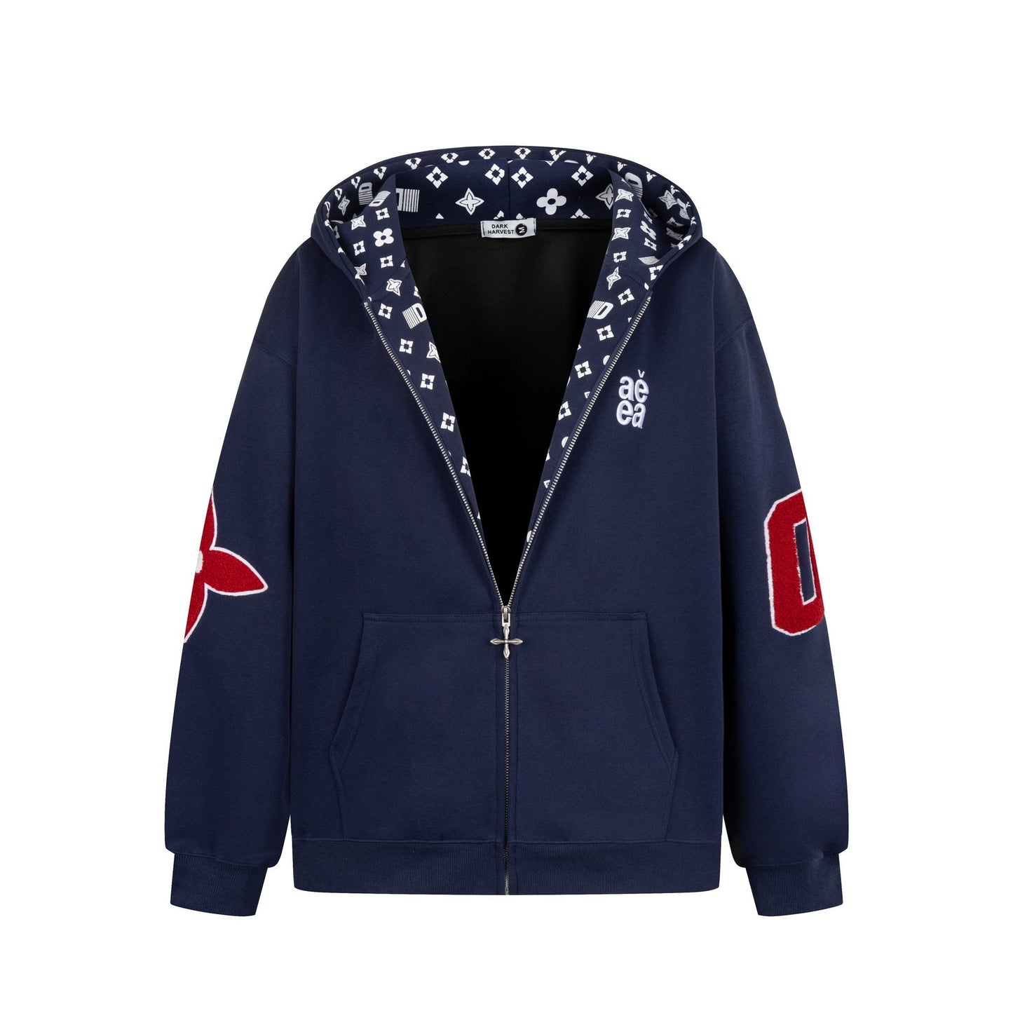 Varsity 08 | Graphic Zip-Up Hoodie - Luxuryurbanwear
