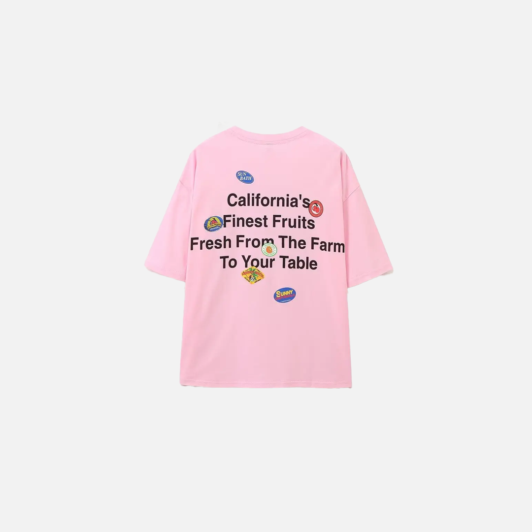 Pink Print Loose Summer T-Shirt - Luxuryurbanwear