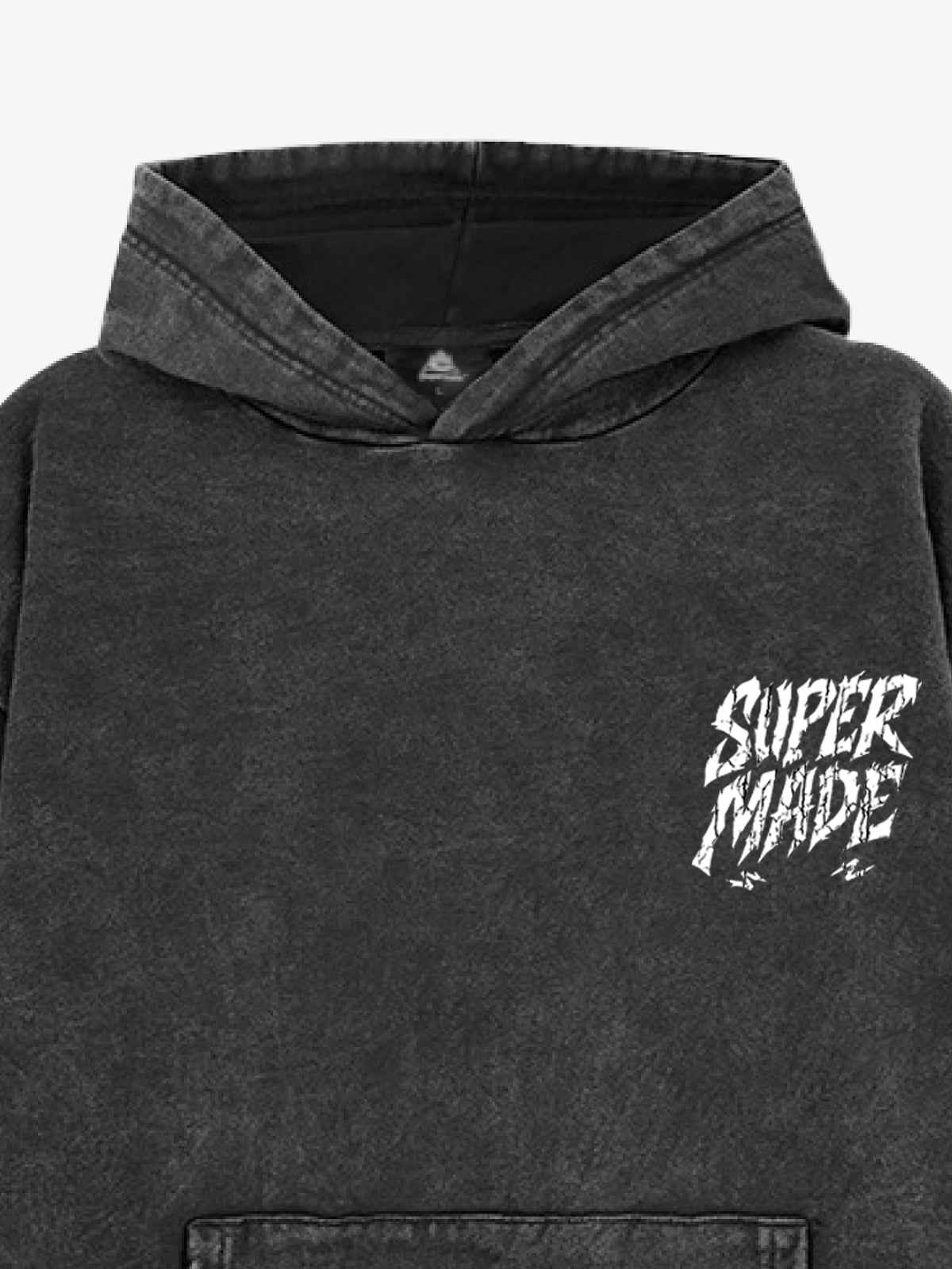 Distressed Graphic Bold Angel Wings Design Hoodie