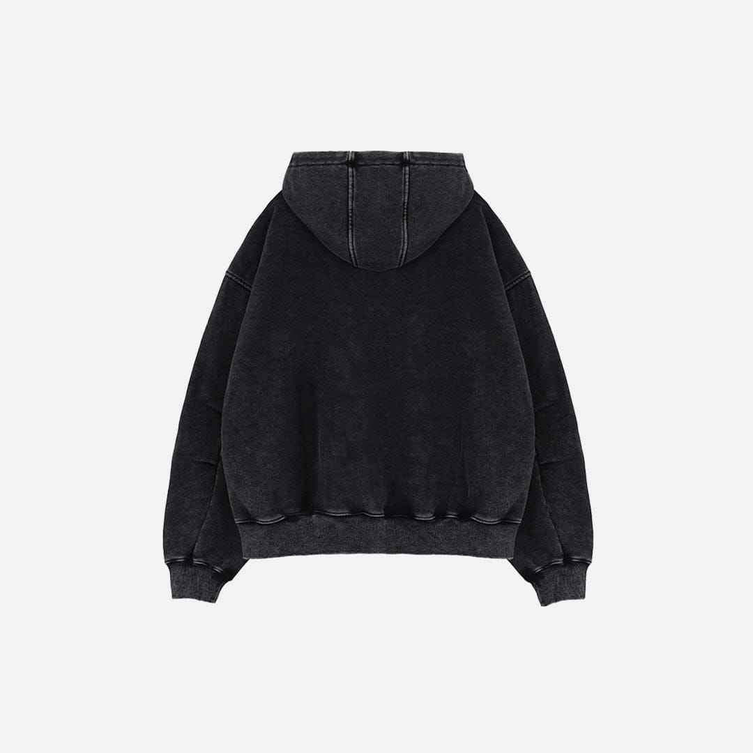 Zip Up Hoodie Black Oversized
