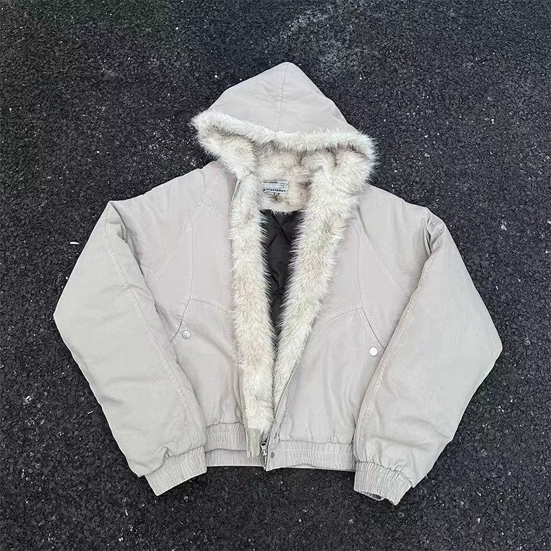 Spliced Fur | Hooded Quilted Jacket - Luxuryurbanwear