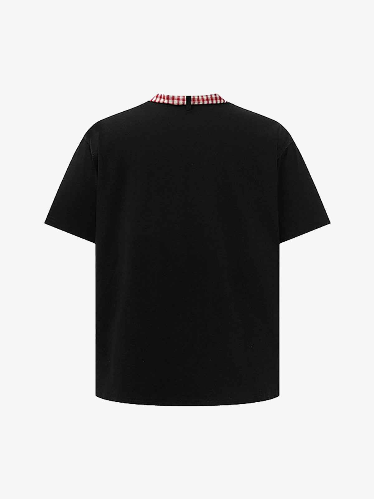 Street Plaid Tie Short Sleeve T-Shirt