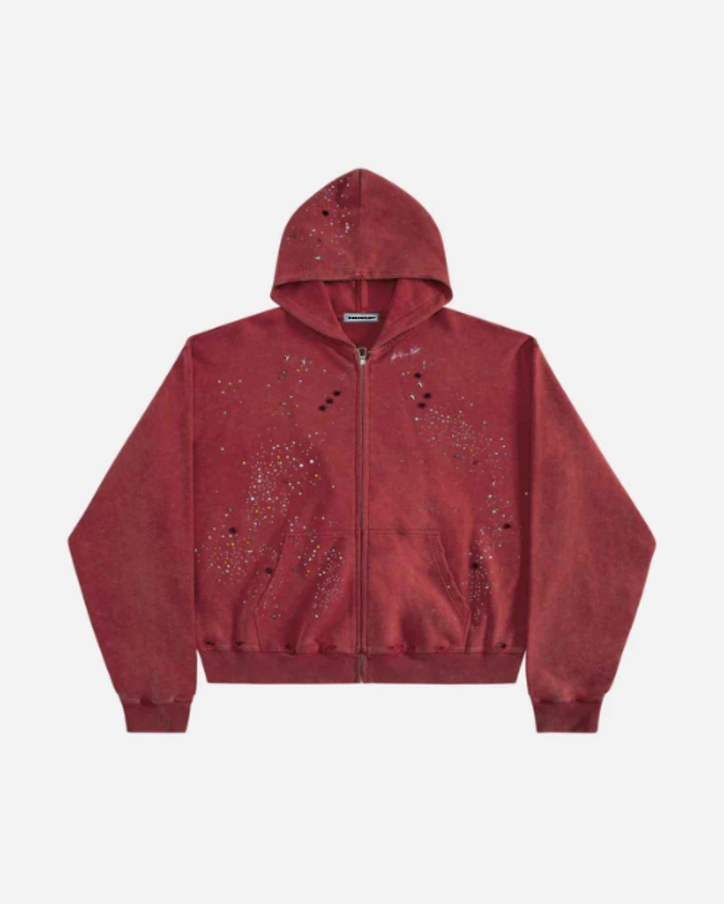 Zip Up Hoodie Rhinestone