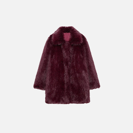 Warm Thick Faux Fur Casaul Woven Coat - Luxuryurbanwear