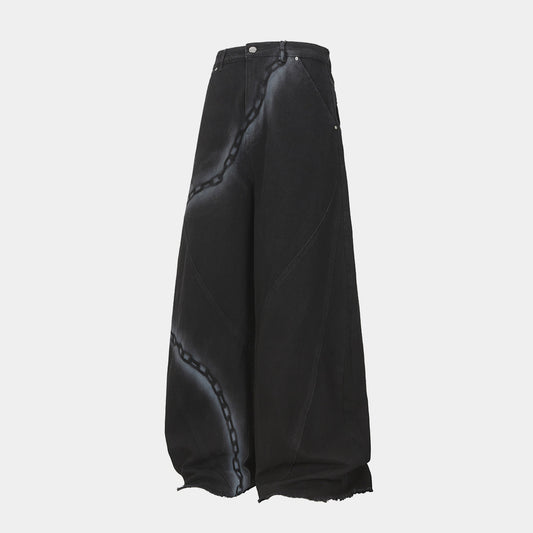 Chain Print | Baggy Jeans - Luxuryurbanwear