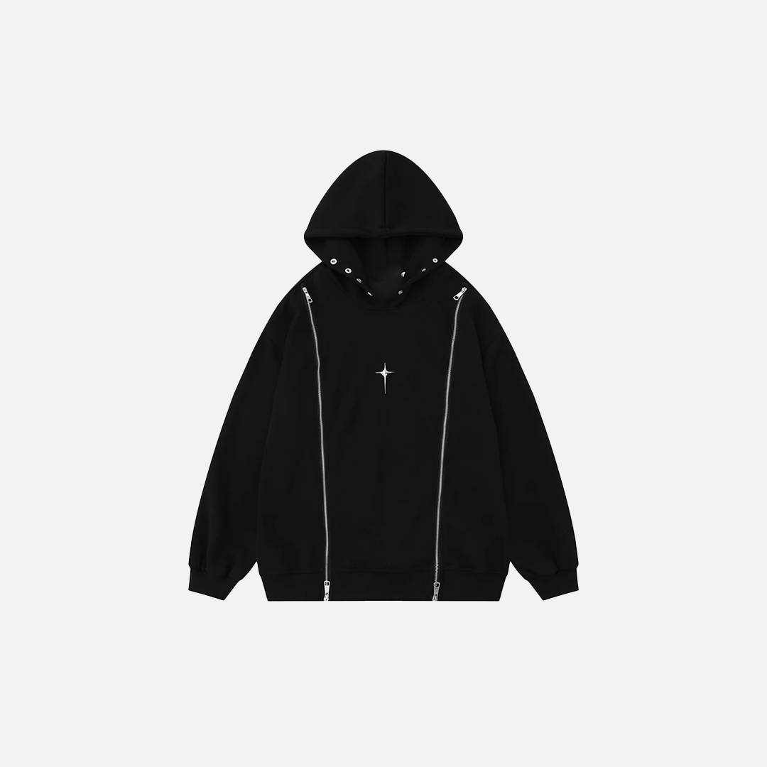 Streetwear Autumn Loose Sense Zip-Up Hoodie - Luxuryurbanwear