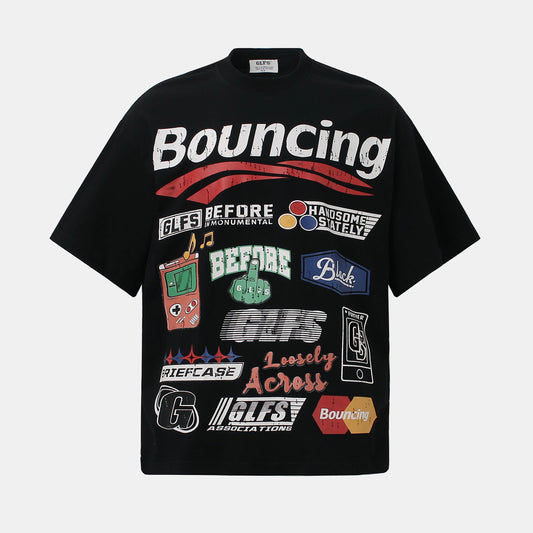 Bouncing Vintage T-Shirt - Distressed Retro Sport Luxury Tee | LuxuryUrbanwear - Luxuryurbanwear