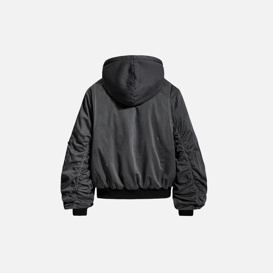 Streetwear Heavy Industry Quilted Hooded Jacket - Luxuryurbanwear
