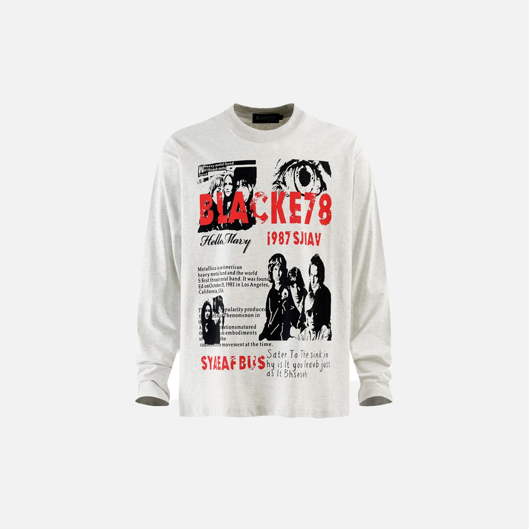 Y2K Plush Hip Hop Graphic Printed Long Sleeve T-Shirt - Luxuryurbanwear