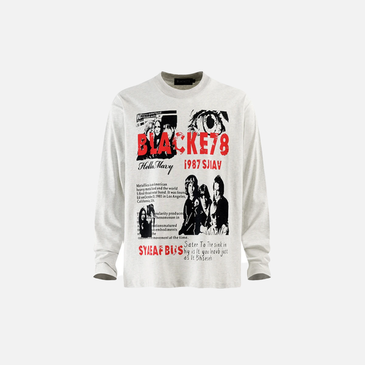 Y2K Plush Hip Hop Graphic Printed Long Sleeve T-Shirt - Luxuryurbanwear