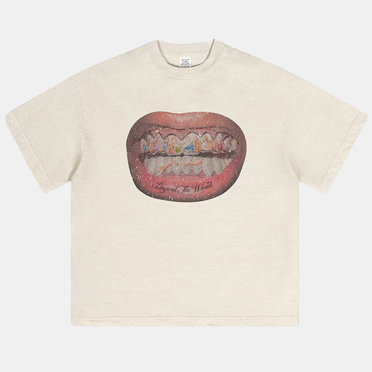 Mouth Graphic Print | Hip Hop T-Shirt - Luxuryurbanwear