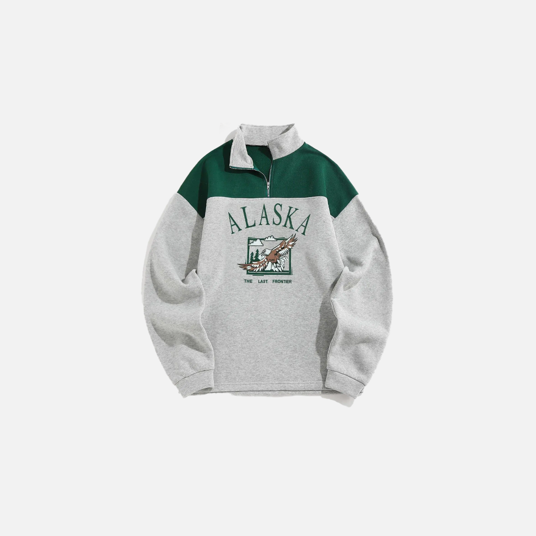 Vintage Alaska Graphic Fleece Sweatshirt - Luxuryurbanwear