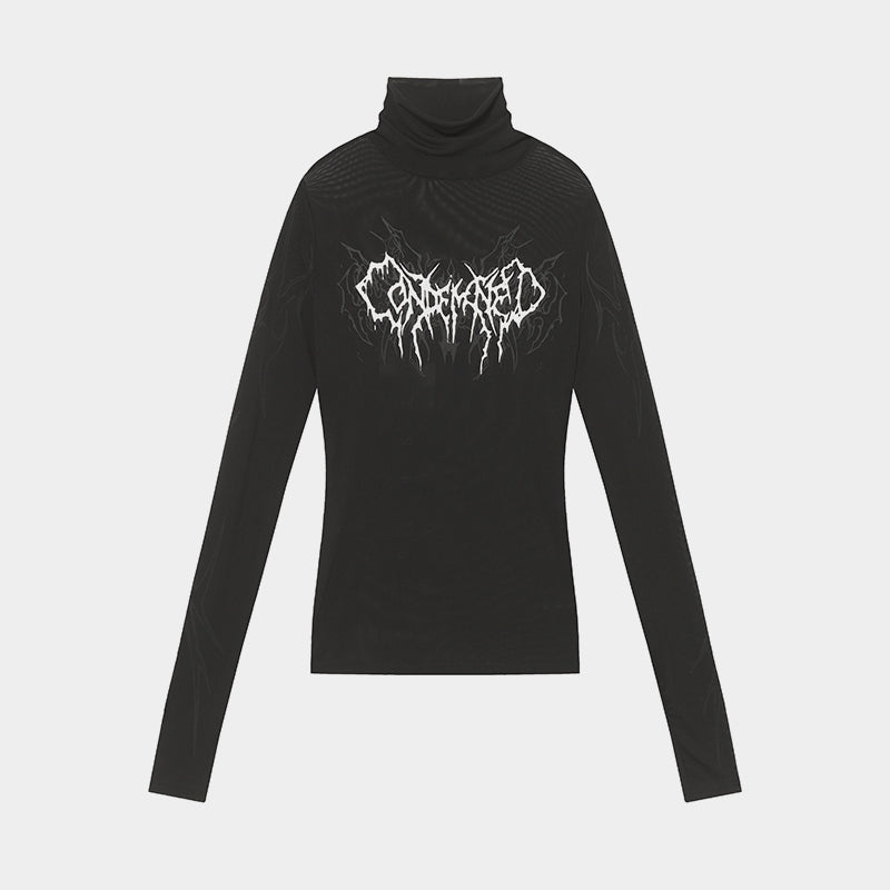 Streetwear Gothic Print | Turtleneck Sweatshirt - Luxuryurbanwear