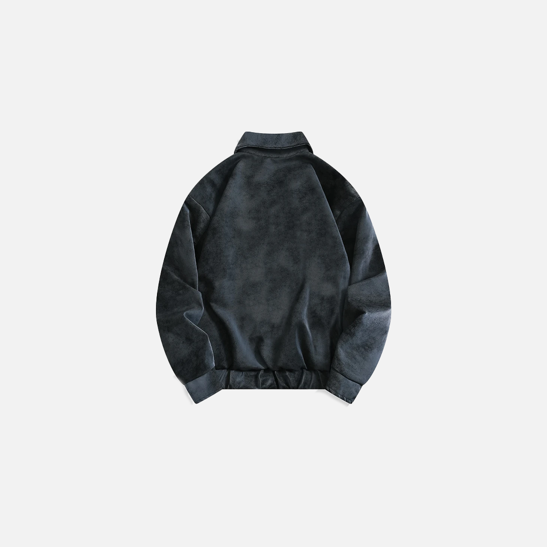 Handsome Deconstructed Tie Dye Zipper Leather Jacket - Luxuryurbanwear