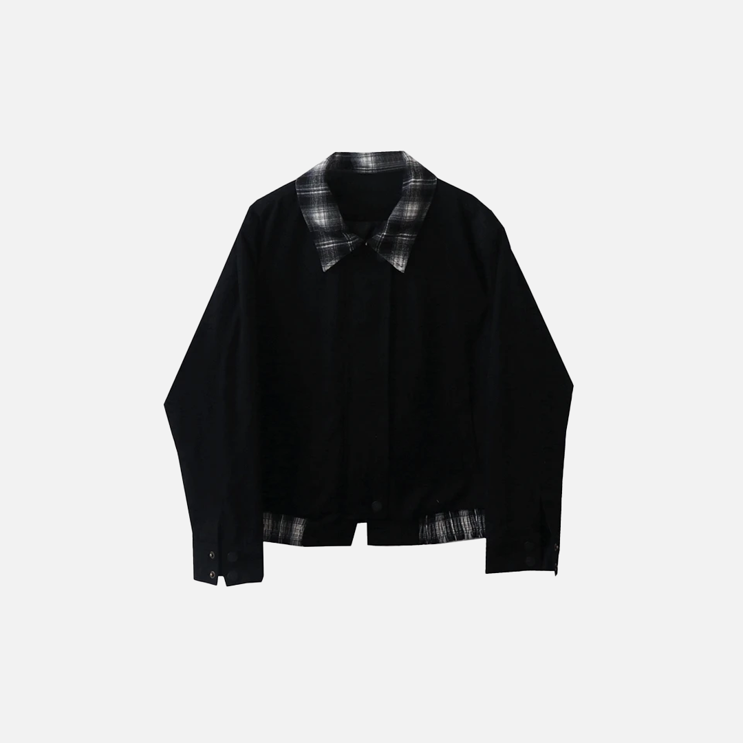 French Retro College Style Plaid Jacket - Luxuryurbanwear