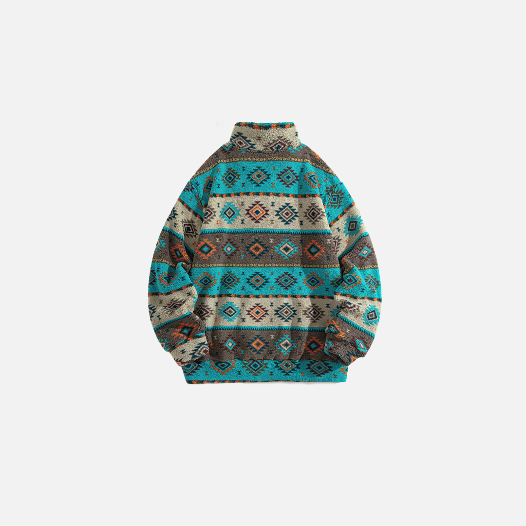 Cozy Warm Printed Half Zip Sweatshirt - Luxuryurbanwear