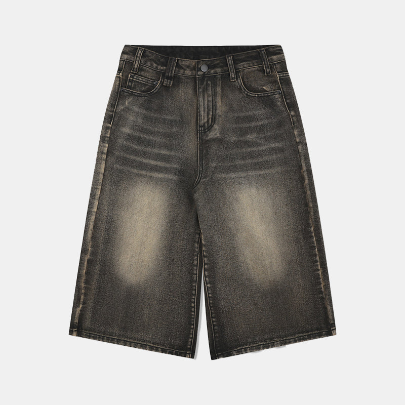Acid Wash Knee-Lenght Jorts - Luxuryurbanwear
