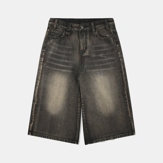 Acid Wash Knee-Lenght Jorts - Luxuryurbanwear