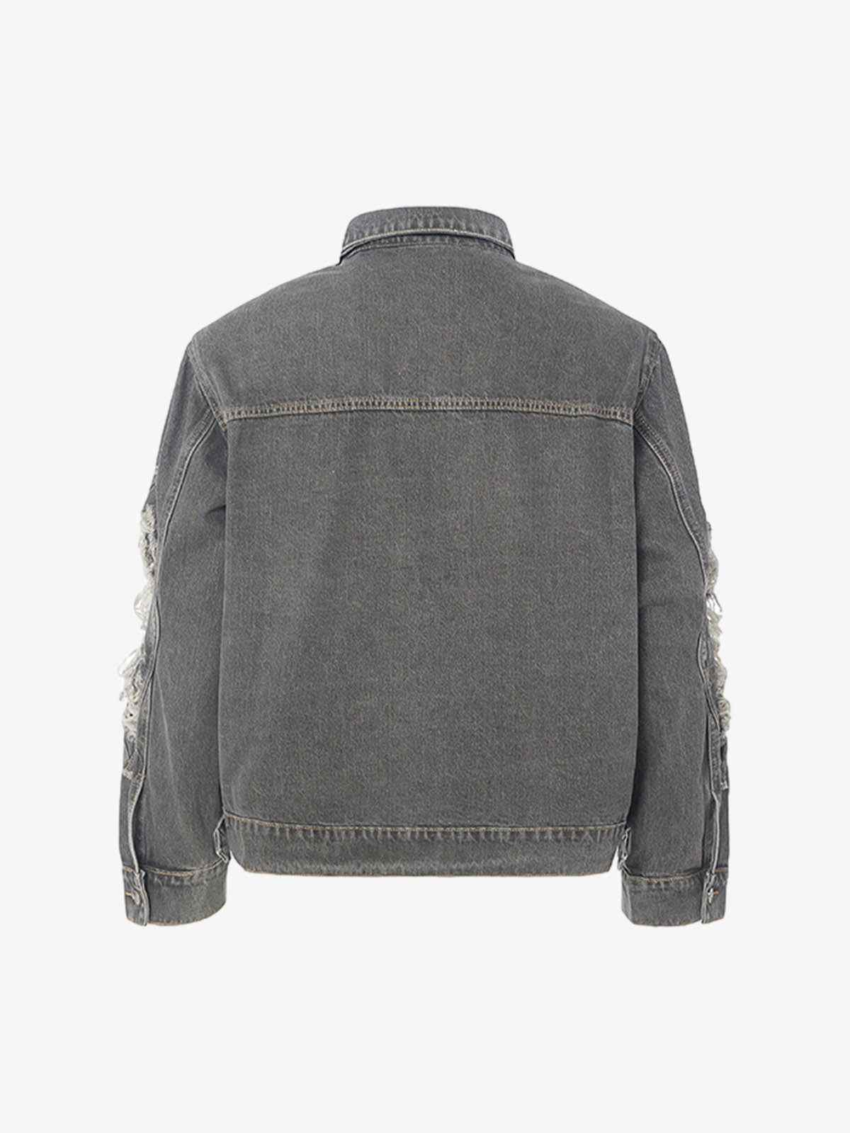 Retro Washed Distressed Denim Jacket