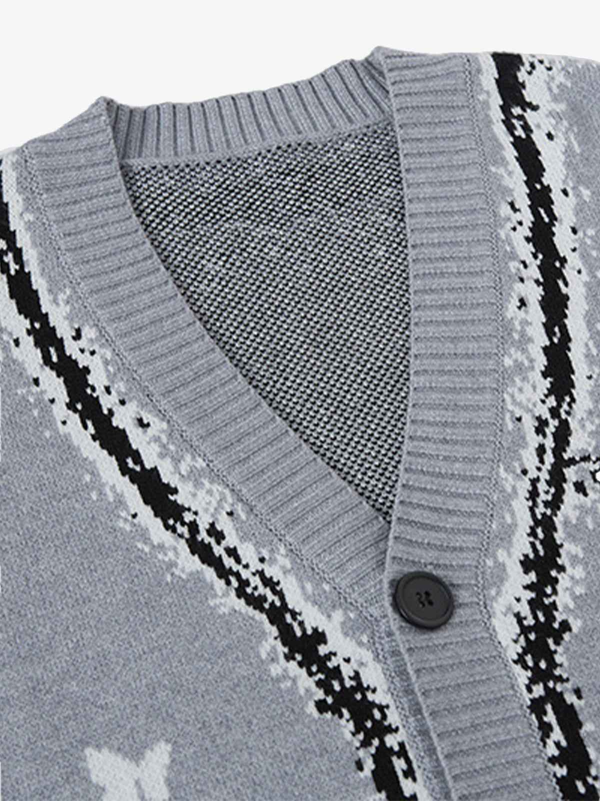 Retro Butterfly Gradient Knit Cardigan Sweater