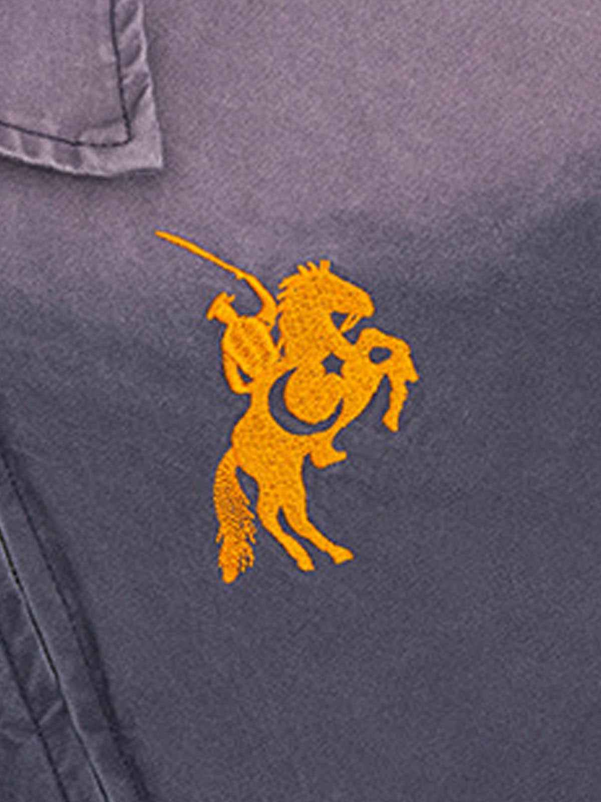 Washed Gradient Embroidered Zip Jacket