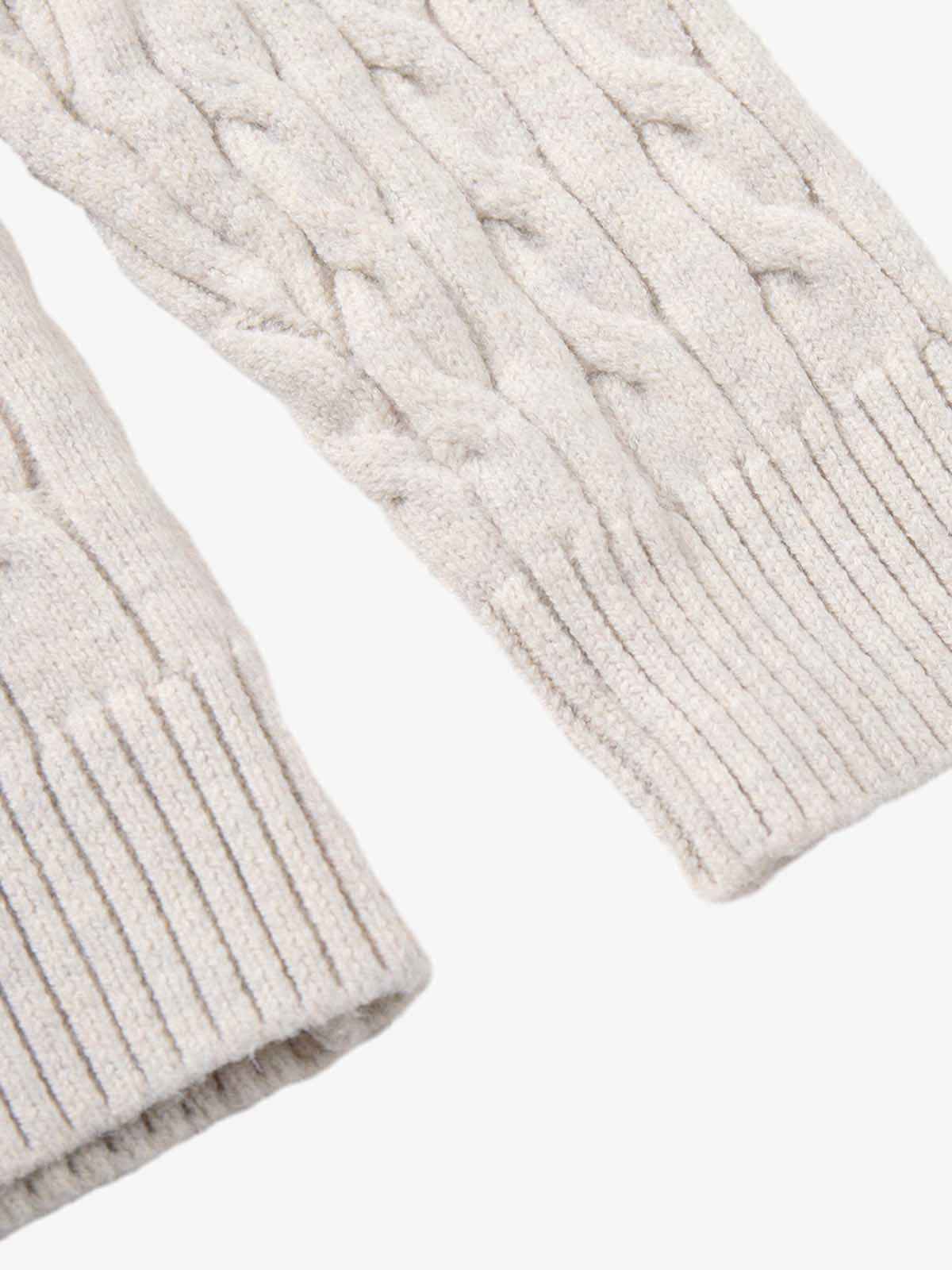 Cable Knit Half Zip Mock Neck Sweater