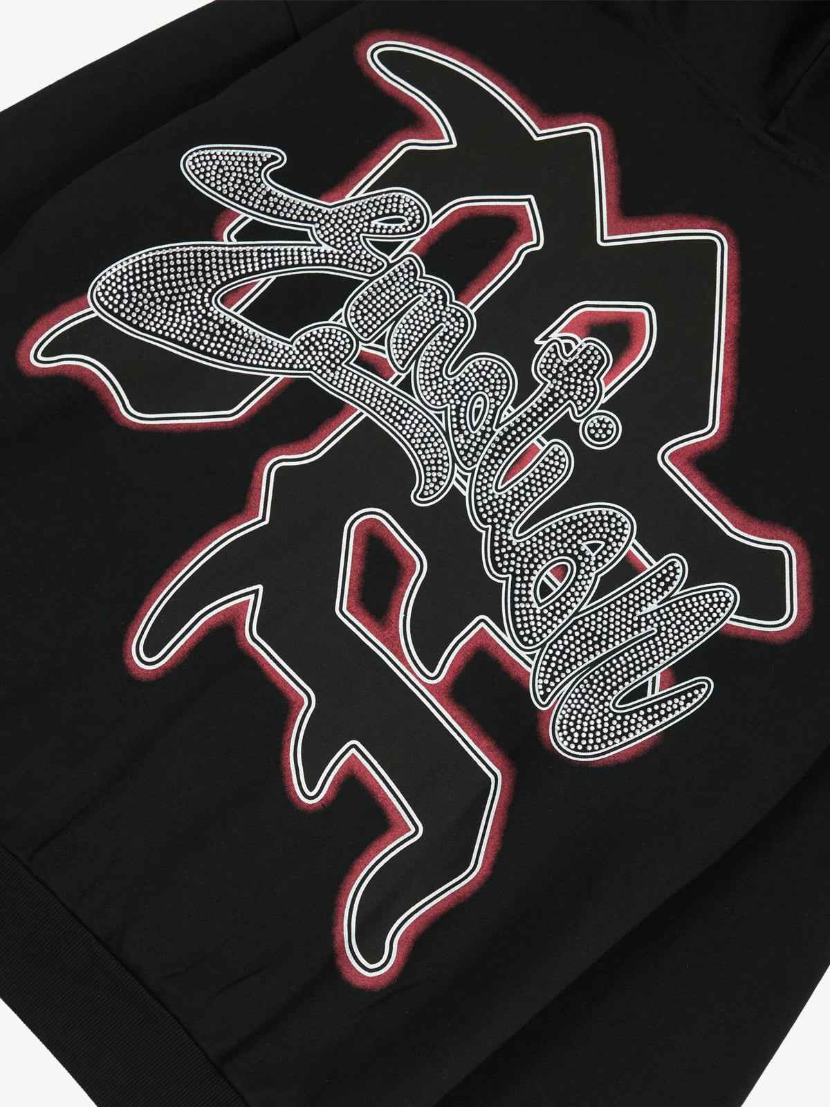 Retro Hip-Hop Cupid Rhinestone Zip Up Hoodie