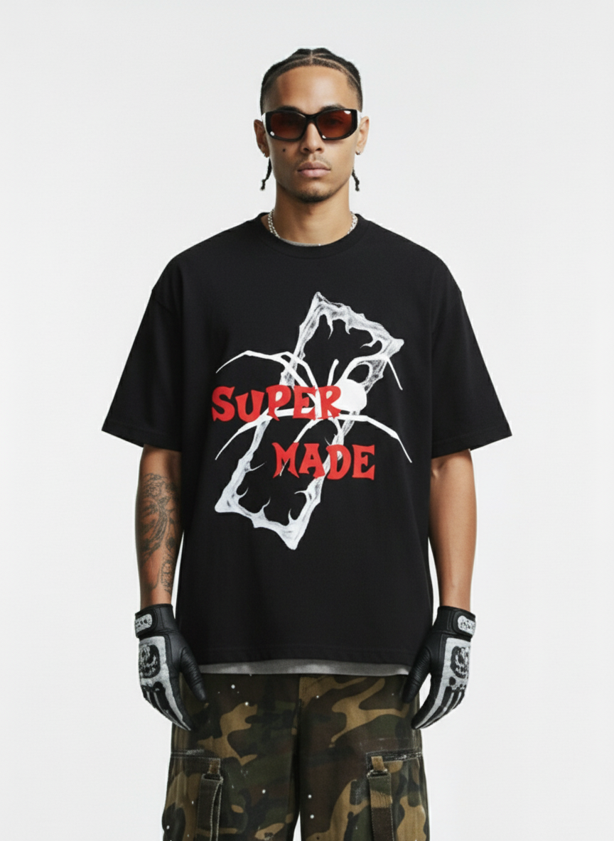 Gothic Spider Graphic T-Shirt - Luxuryurbanwear