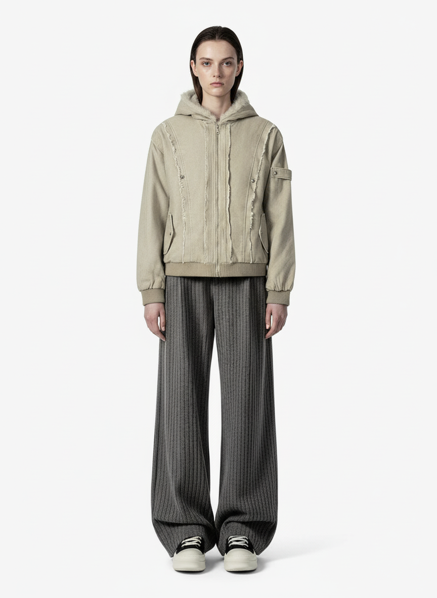 Retro Wool Blend Pleated Baggy Trousers - Luxuryurbanwear