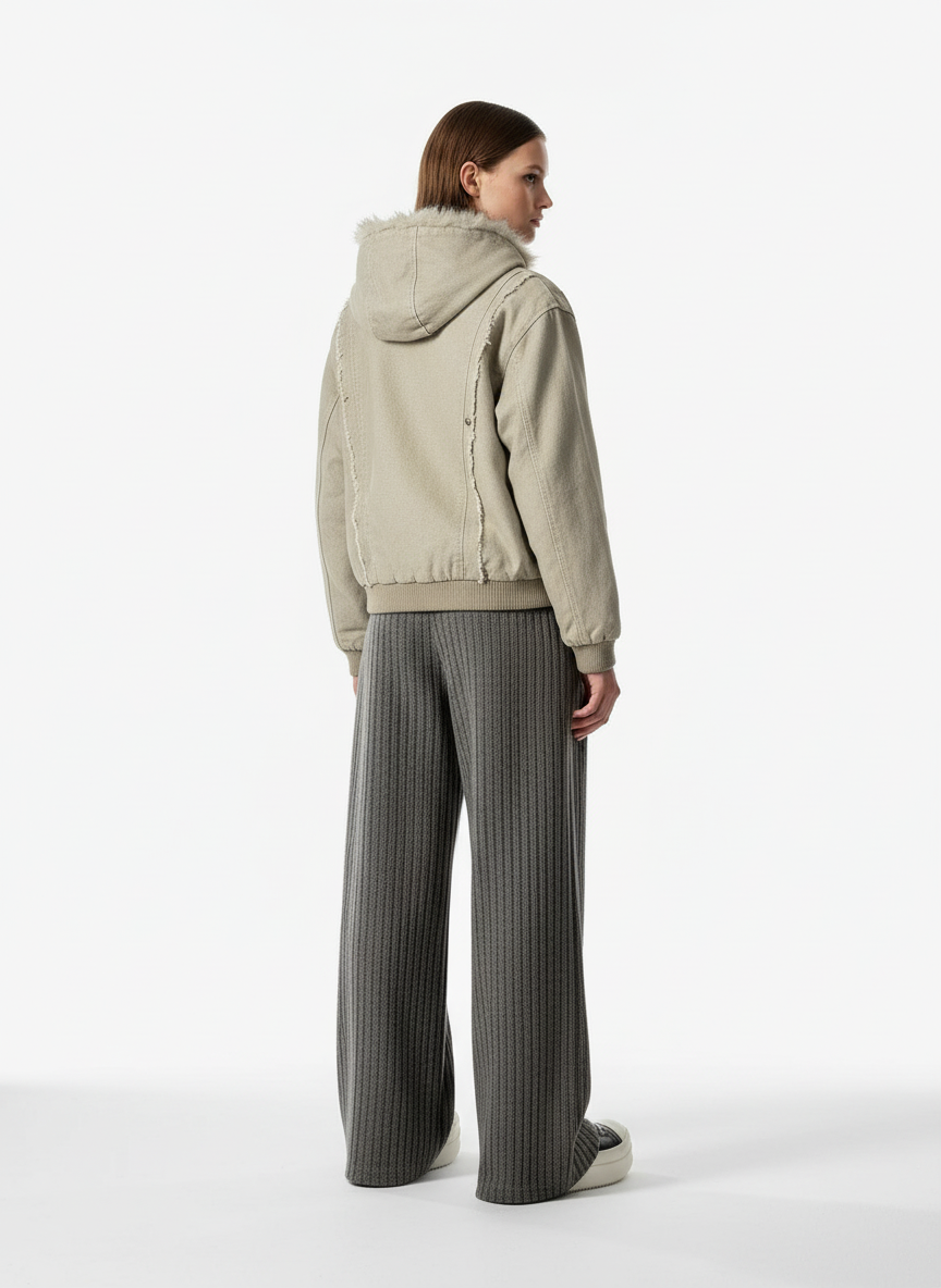 Retro Wool Blend Pleated Baggy Trousers - Luxuryurbanwear