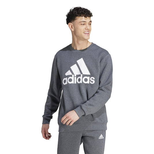 adidas Mens Essentials Fleece Big Logo Sweatshirt Dark Grey Heather Medium