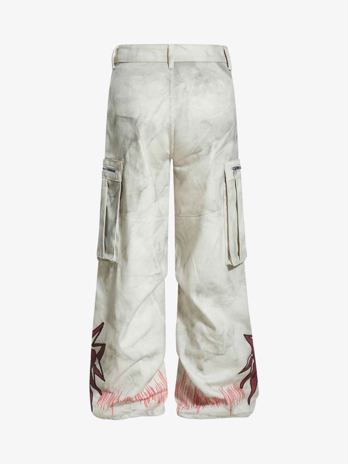 Vintage Dirty-Dyed Washed Wide-Leg Cargo Pants - 2559