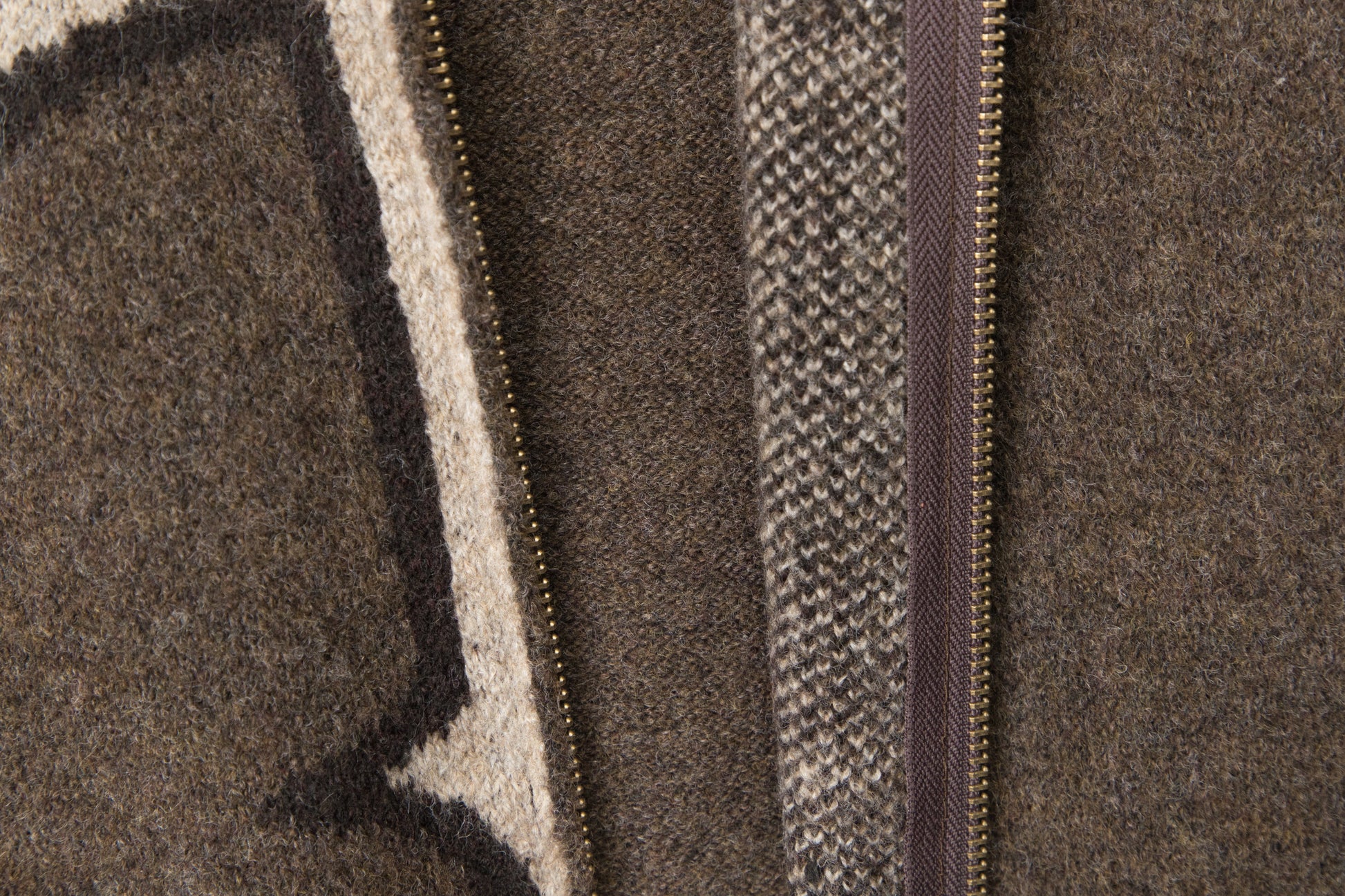Center Cross | Grunge Wool Zip-Up Sweater - Luxuryurbanwear