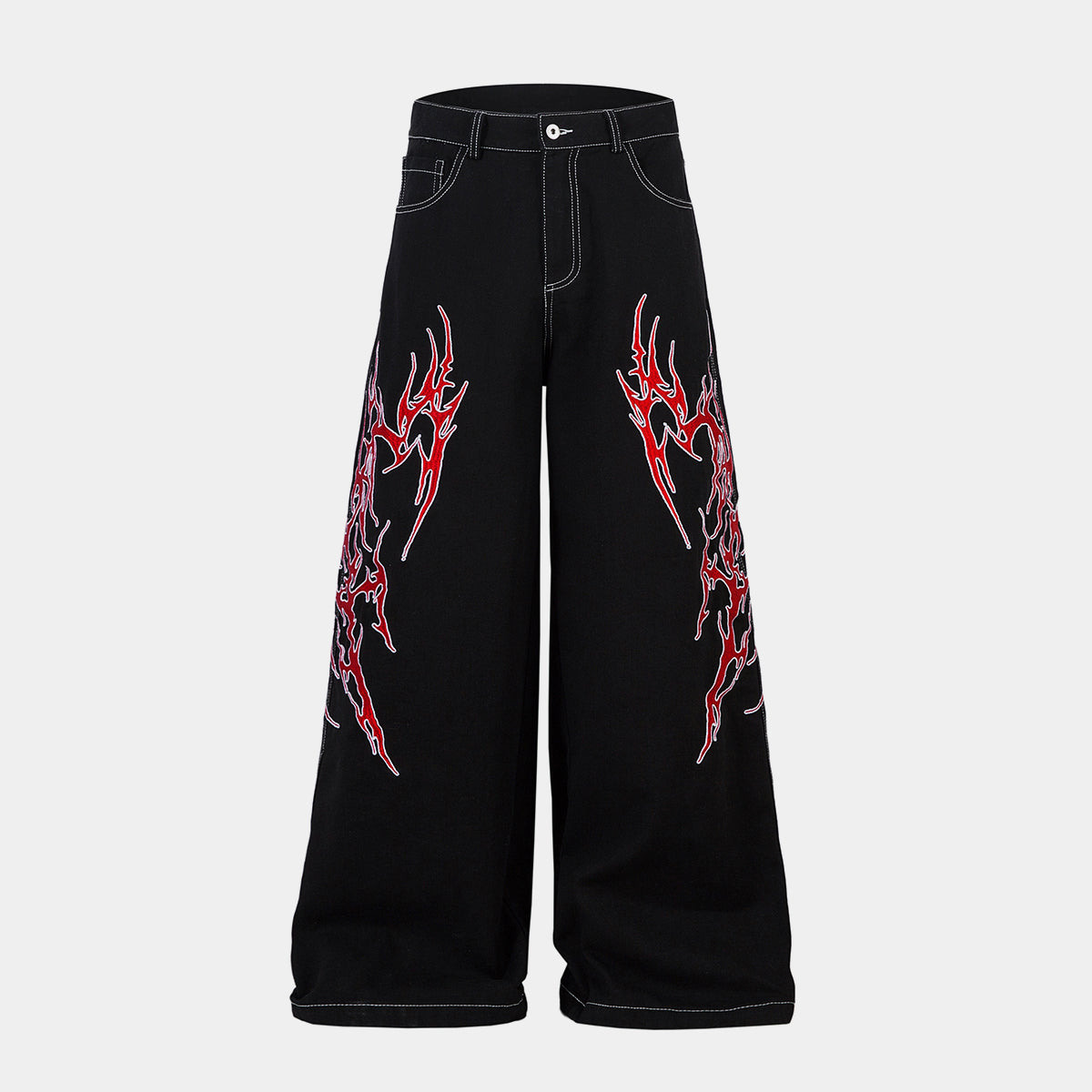 Flame Graphic | Baggy Jeans - Luxuryurbanwear