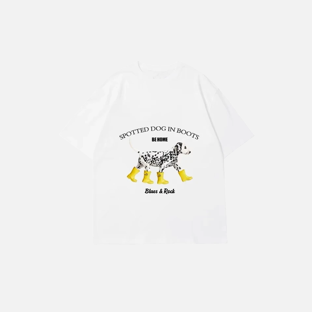 Y2K Soft Cotton Loose Fit Dog T-Shirt - Luxuryurbanwear