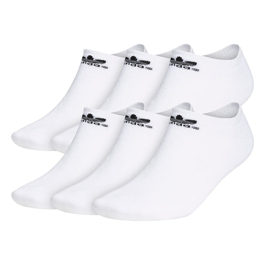 adidas Originals Big & Tall Trefoil No Show Socks (6-Pair) White X-Large