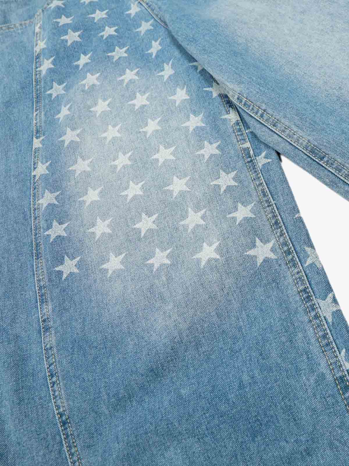 Vintage Asymmetrical Star-Wash Barrel Jeans - Luxuryurbanwear