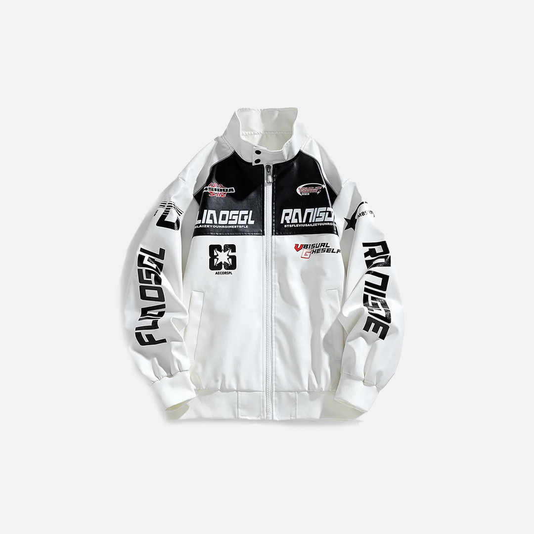 Trendy Streetwear Hip Hop Faux Leather Motorcycle Jacket - Luxuryurbanwear
