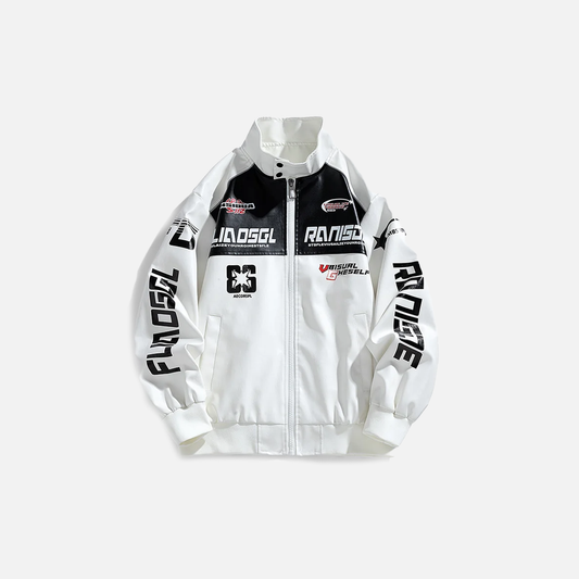 Trendy Streetwear Hip Hop Faux Leather Motorcycle Jacket - Luxuryurbanwear