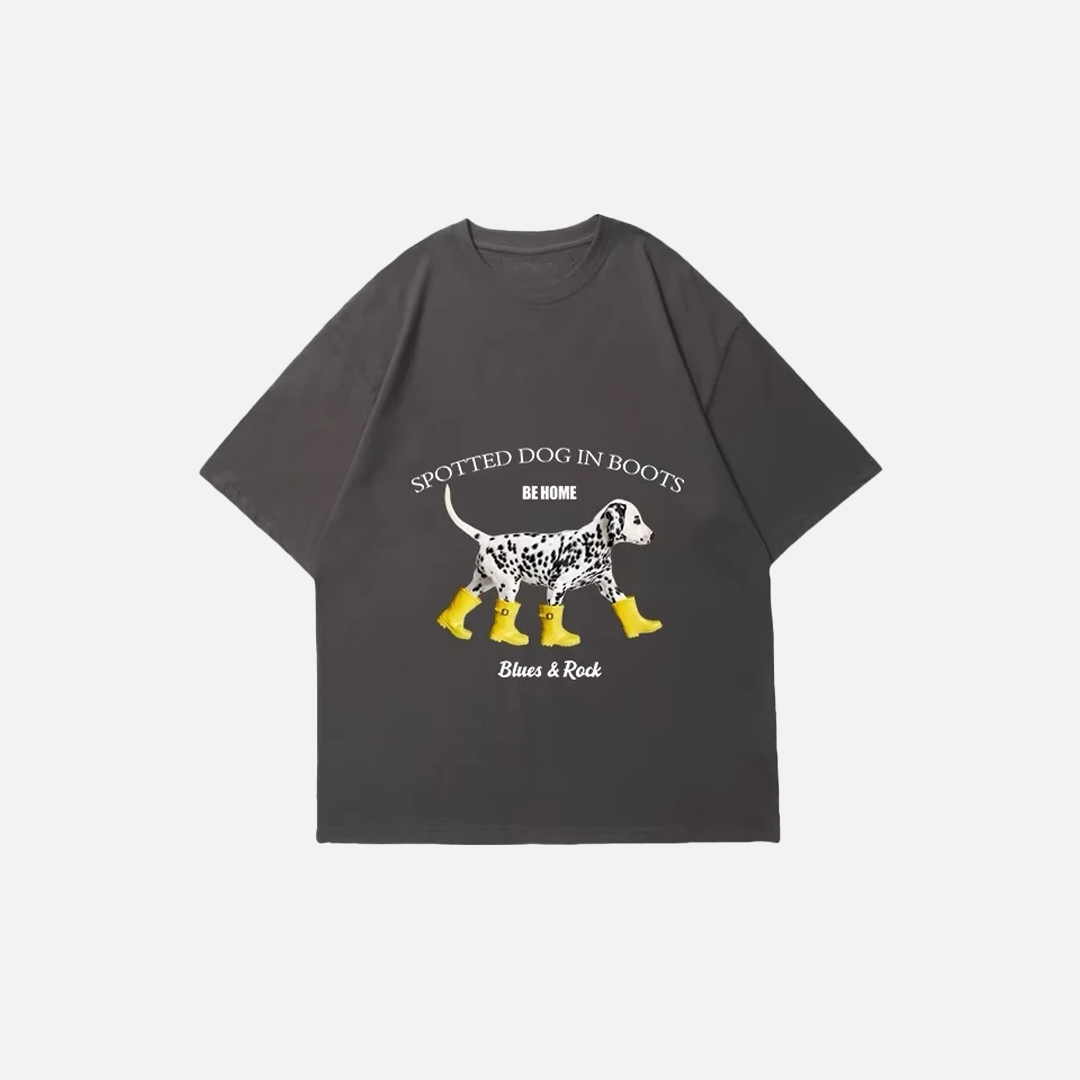 Y2K Soft Cotton Loose Fit Dog T-Shirt - Luxuryurbanwear