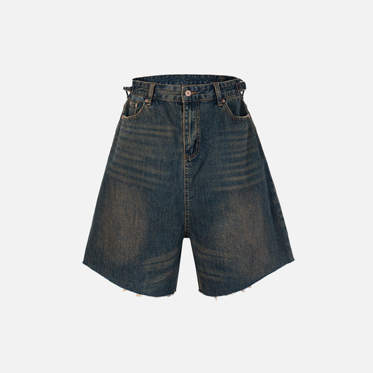 Retro Casual Loose Versatile Wide Denim Short - Luxuryurbanwear