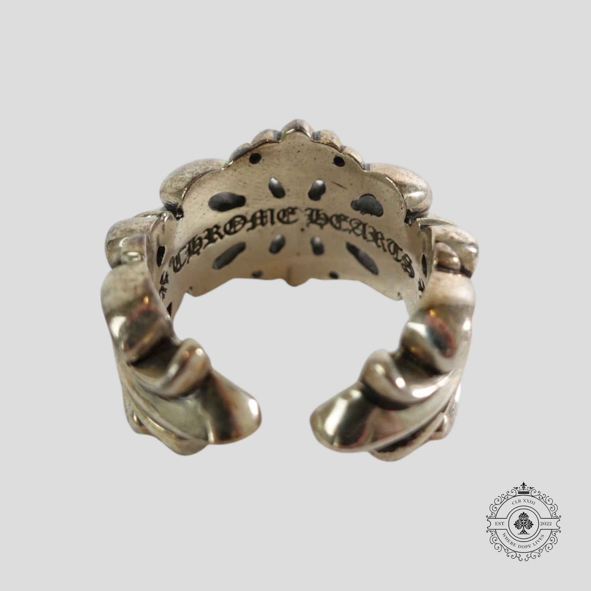 Chrome Hearts Double Floral Ring in Silver