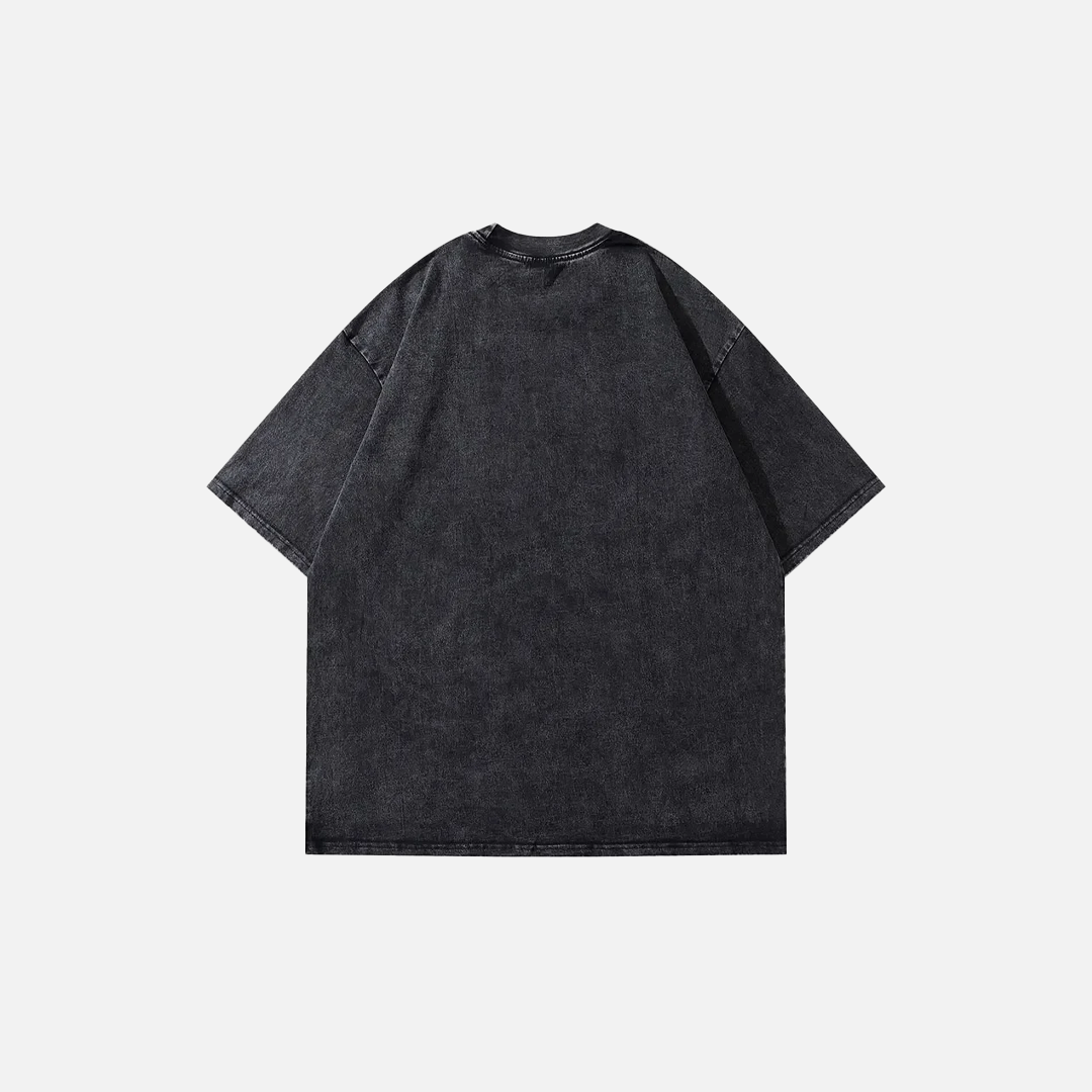Oversized Doberman Washed Graphic Print T-Shirt - Luxuryurbanwear