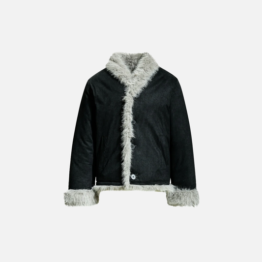 Breathable Single Breasted Faux Fur Jacket - Luxuryurbanwear