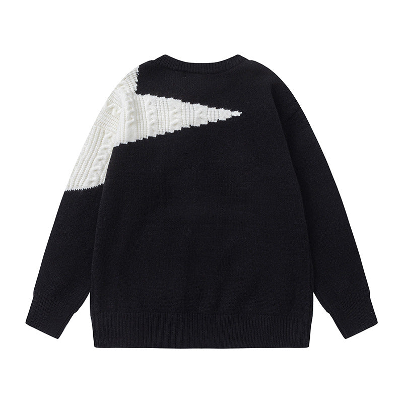Street Starburst Patchwork Oversized Jumper - High Street Knitwear | LuxuryUrbanwear - Luxuryurbanwear