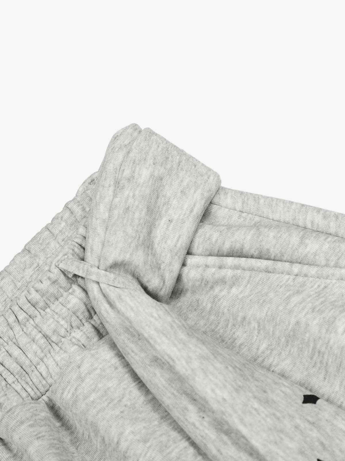 Cross Print Long Tie Detail Baggy Sweatpants