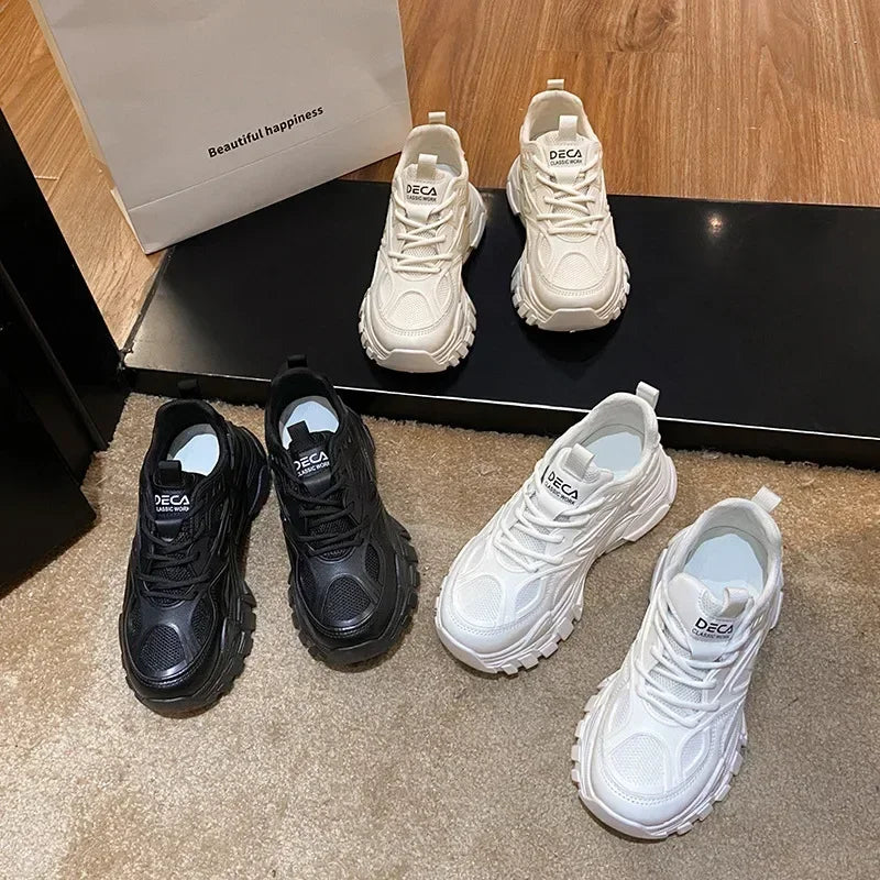 Versatile Thick soled Dad Shoes for Girls New Student White Shoes - Luxuryurbanwear